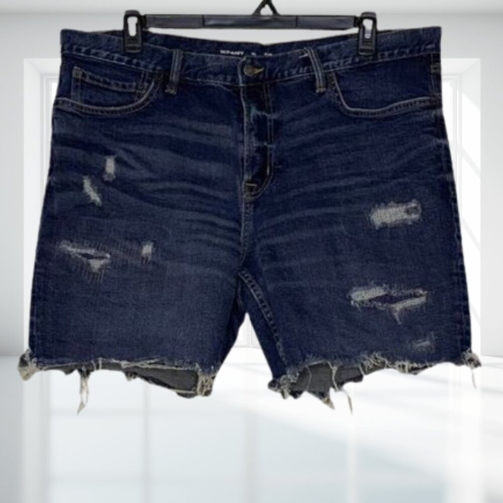 2 for $20 Old Navy Men’s Slim Built-In Flex Denim Shorts Size 40  Distressed - Picture 3 of 11